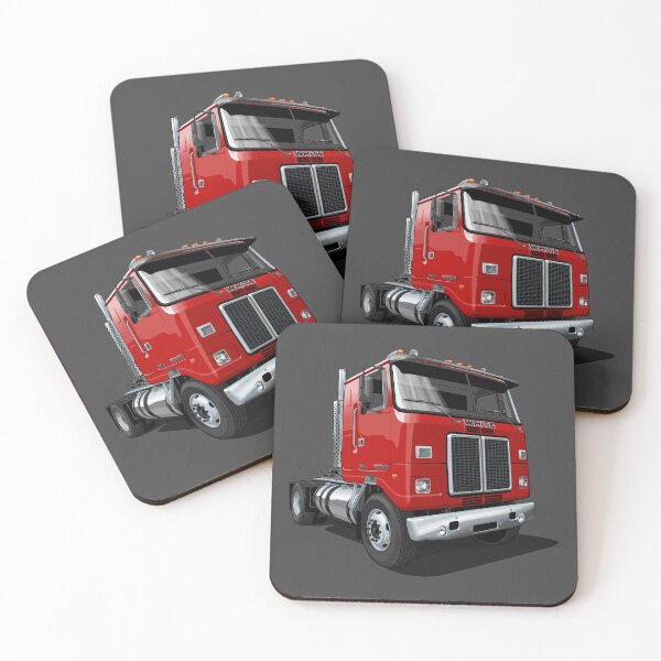 Artikelvorschau, 1980 Weißer Road Commander 2 Cabover Truck in Rot entworfen und verkauft von candc-retro.