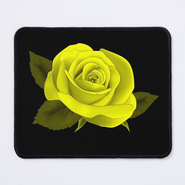 Item preview,  TREND |SINGLE YELLOW NEON ROSE ON BLACK designed and sold by ozcushionstoo.