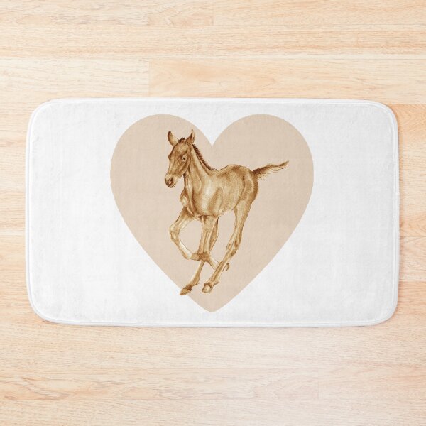Item preview, Galloping foal - brown colorized version, heart background designed and sold by SylvieG18.