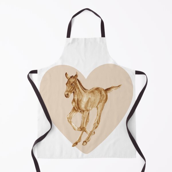 Item preview, Galloping foal - brown colorized version, heart background designed and sold by SylvieG18.
