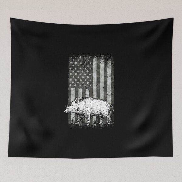 Item preview, Patriotic Wild Boar Hunting Season For Hog Whisperer Hunter designed and sold by Nessshirts.