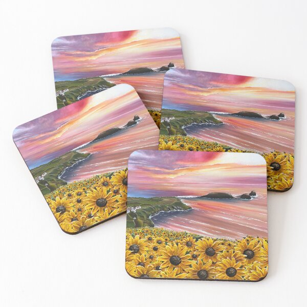 Item preview, Rhossili sunset with sunflowers(Gower Peninsula) designed and sold by Karen Elaine Evans.