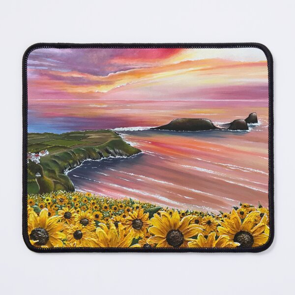 Item preview, Rhossili sunset with sunflowers(Gower Peninsula) designed and sold by Karen Elaine Evans.