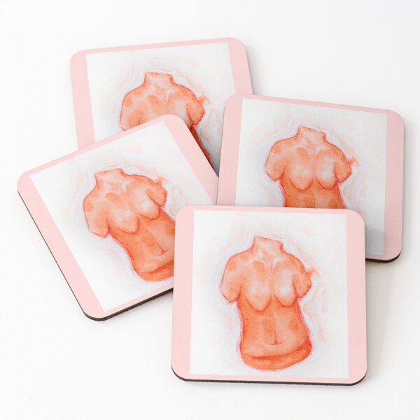 Item preview, Curvy Red Womans Body Art in Watercolor, body positivity  designed and sold by Chantellearts.