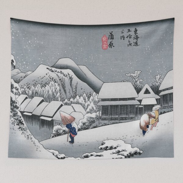 Item preview, Evening Snow at Kanbara by Hiroshige designed and sold by Ukiyo-Studio.