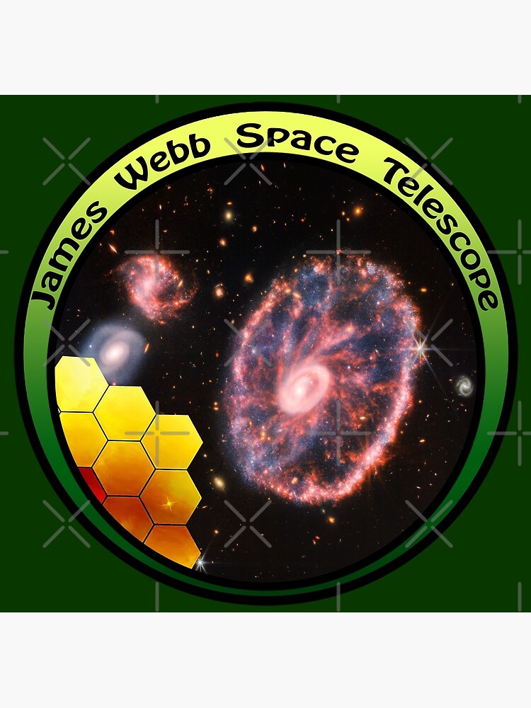 "JWST James b Telescope Cartwheel Galaxy, green" Art Print for Sale by Kestrelle Redbubble