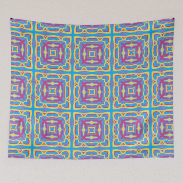 Item preview, Blue Yellow and Pink Tile Pattern designed and sold by KeksWorkroom.