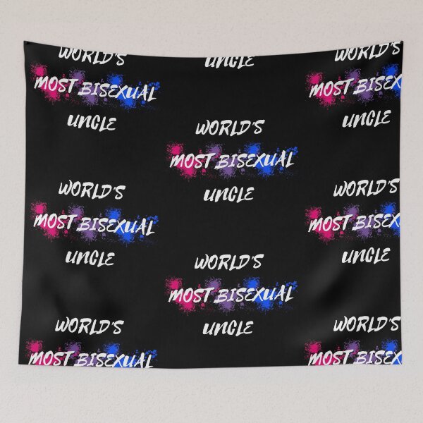 Item preview, World's Most Bisexual Uncle Bi Flag Color Splash In Black designed and sold by LuckyKermit.