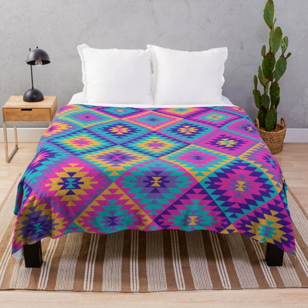 Item preview, Colorful Kilim Rug Style rhombus ornament designed and sold by k9printart.