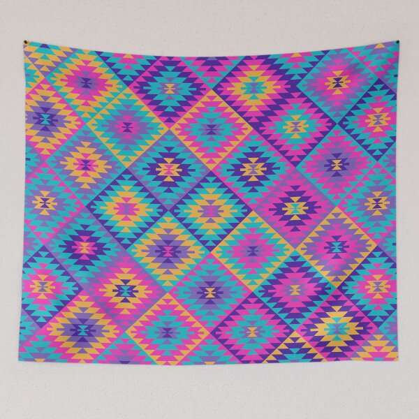 Item preview, Colorful Kilim Rug Style rhombus  ornament designed and sold by k9printart.