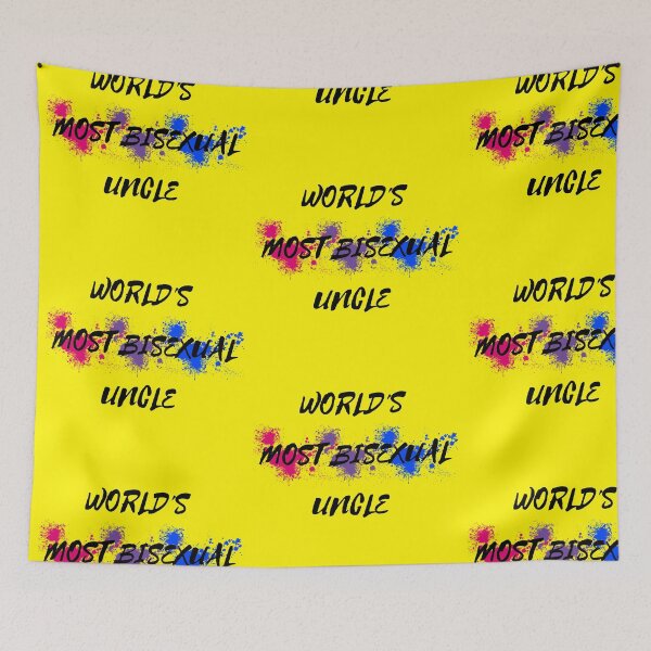 Item preview, World's Most Bisexual Uncle Bi Flag Color Splash In Yellow designed and sold by LuckyKermit.