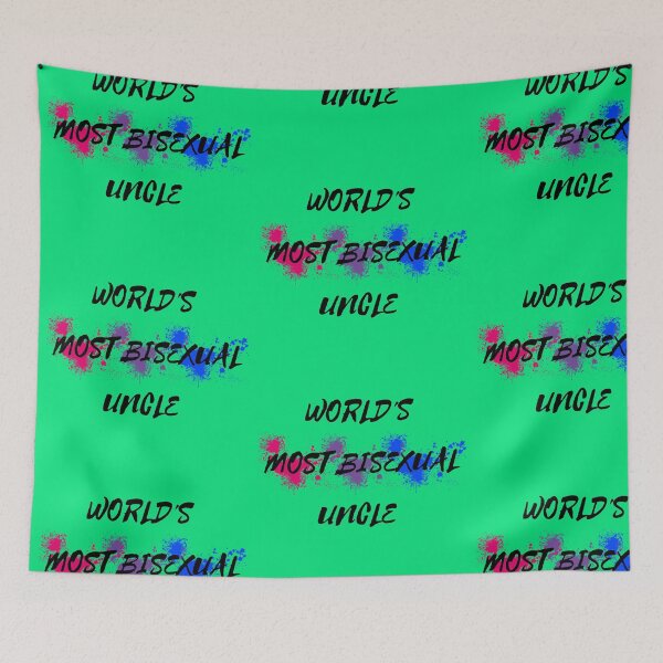 Item preview, World's Most Bisexual Uncle Bi Flag Color Splash In Green designed and sold by LuckyKermit.