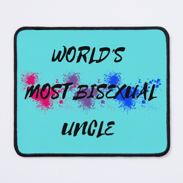 Item preview, World's Most Bisexual Uncle Bi Flag Color Splash In Cyan designed and sold by LuckyKermit.