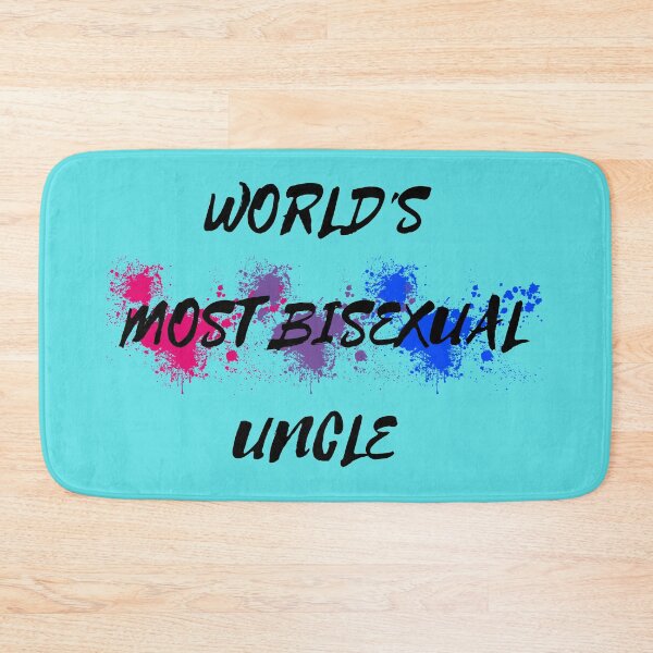 Item preview, World's Most Bisexual Uncle Bi Flag Color Splash In Cyan designed and sold by LuckyKermit.