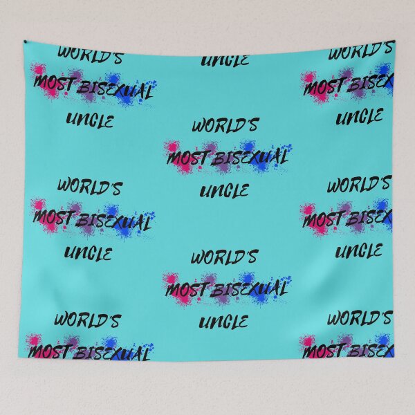Item preview, World's Most Bisexual Uncle Bi Flag Color Splash In Cyan designed and sold by LuckyKermit.