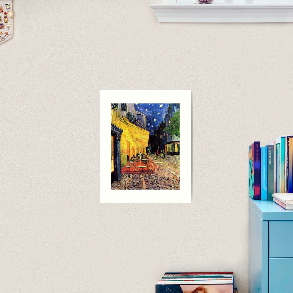 The Cafe Terrace on the Place du Forum, Arles, at Night, Vincent van Gogh Art Print