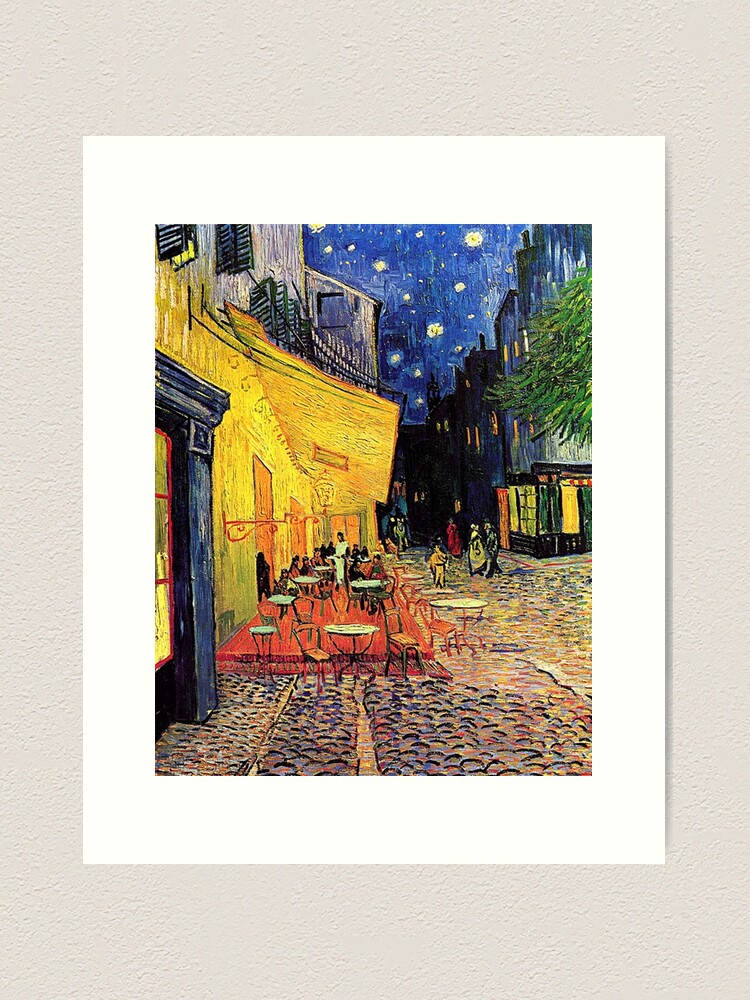Alternate view of The Cafe Terrace on the Place du Forum, Arles, at Night, Vincent van Gogh Art Print