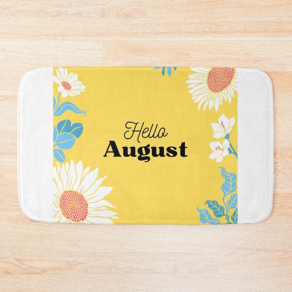 Item preview, Hello august with flowers & leaf design designed and sold by Made4You-Hub.