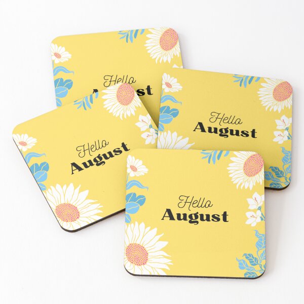 Item preview, Hello august with flowers & leaf design designed and sold by Made4You-Hub.