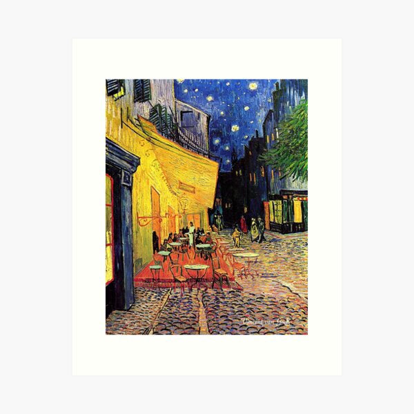 The Cafe Terrace on the Place du Forum, Arles, at Night,  Vincent van Gogh Art Print
