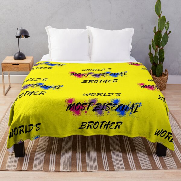 Item preview, World's Most Bisexual Brother Bi Flag Color Splash For Siblings In Yellow designed and sold by LuckyKermit.