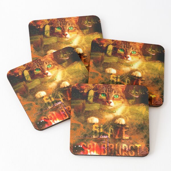 Item preview, Blaze Goldburst Cat, Halloween, Horror, Haunted, Fantasy Book Cover designed and sold by Astral Karma.