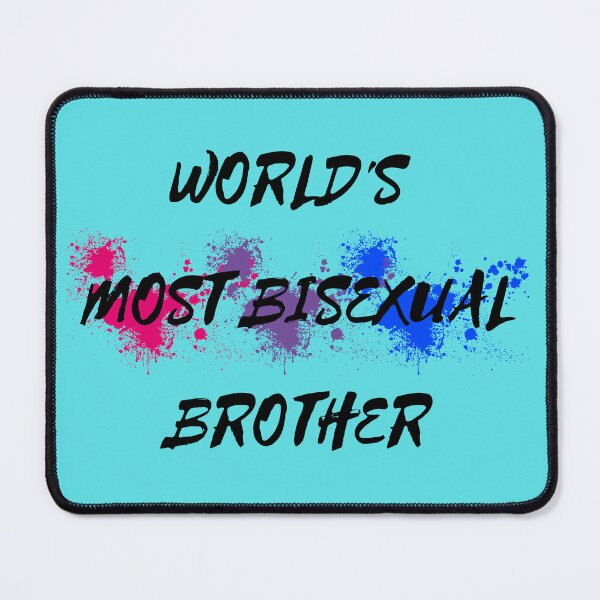 Item preview, World's Most Bisexual Brother Bi Flag Color Splash For Siblings In Cyan designed and sold by LuckyKermit.