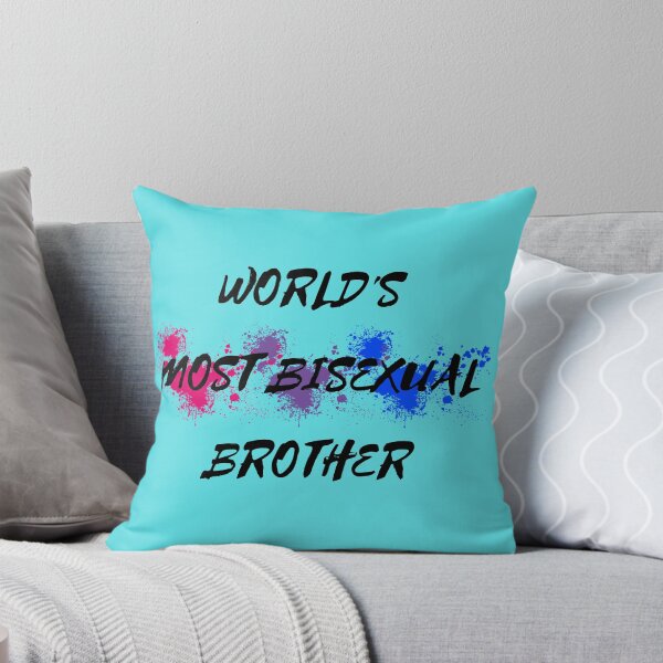 Item preview, World's Most Bisexual Brother Bi Flag Color Splash For Siblings In Cyan designed and sold by LuckyKermit.