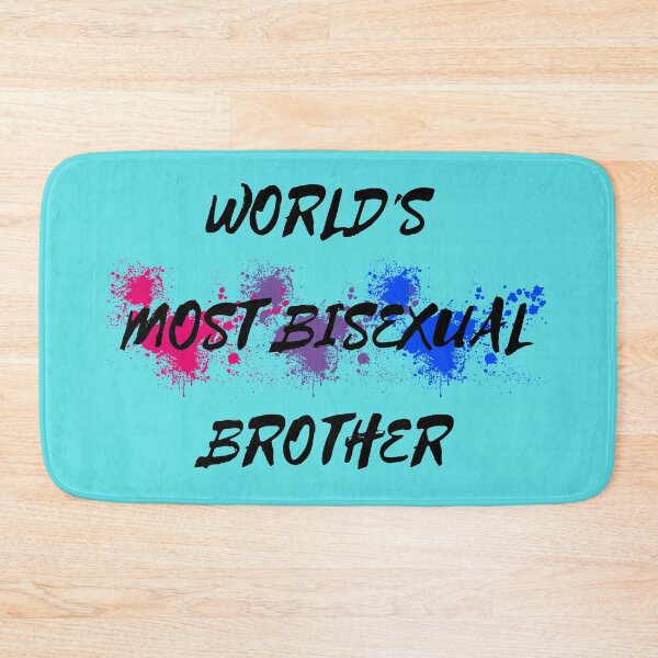 Item preview, World's Most Bisexual Brother Bi Flag Color Splash For Siblings In Cyan designed and sold by LuckyKermit.