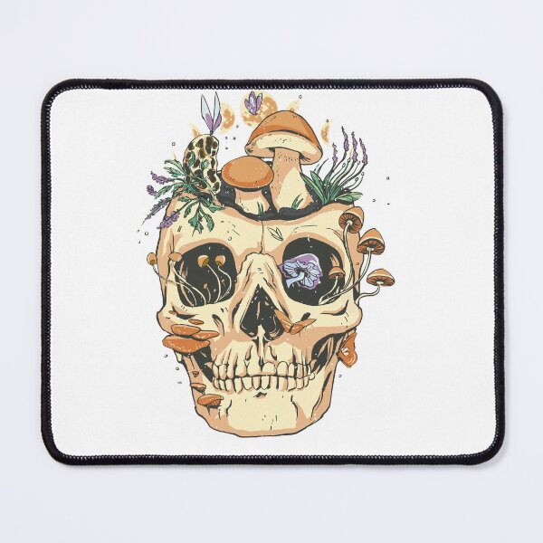 Item preview, SKULL WITH MUSHROOMS AND FLOWERS designed and sold by Chadwick Bradley.