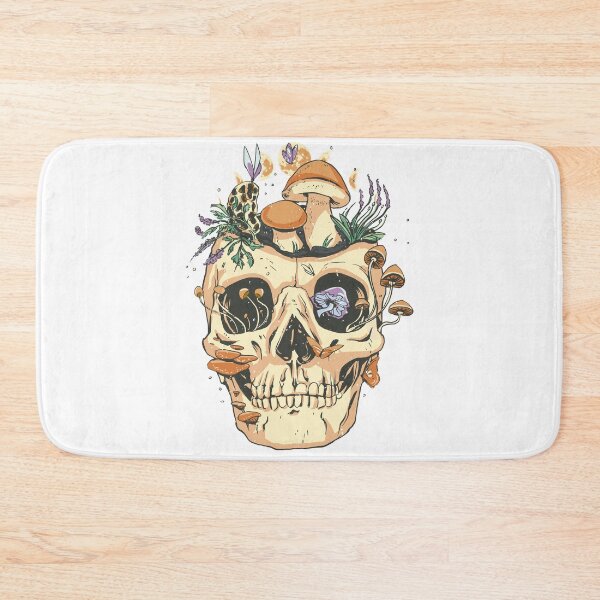 Item preview, SKULL WITH MUSHROOMS AND FLOWERS designed and sold by Chadwick Bradley.
