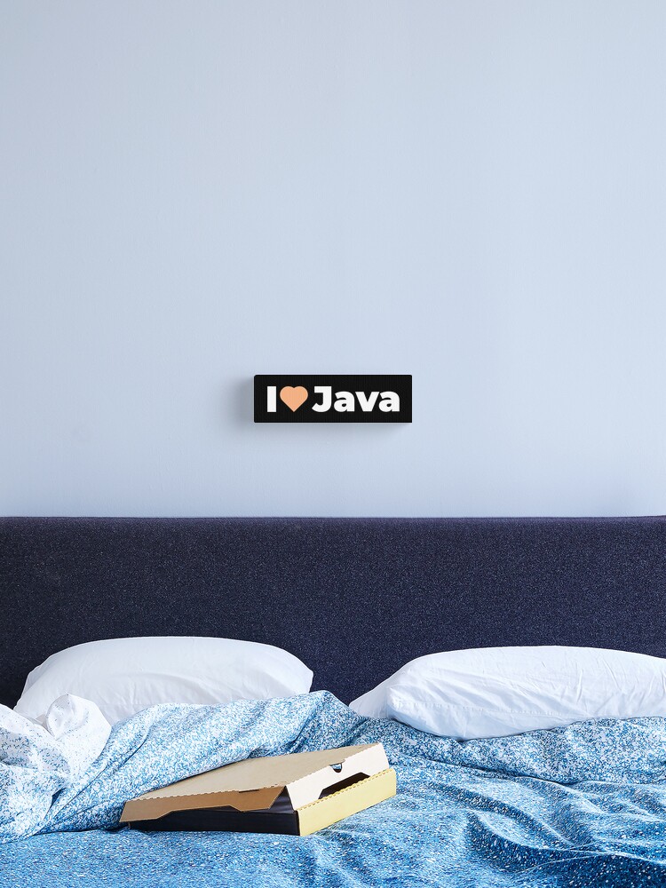 Thumbnail 2 of 3, Canvas Print, I Love / Heart Java - For Java Programmers / Coders / Developers designed and sold by ItsRainingPxls.