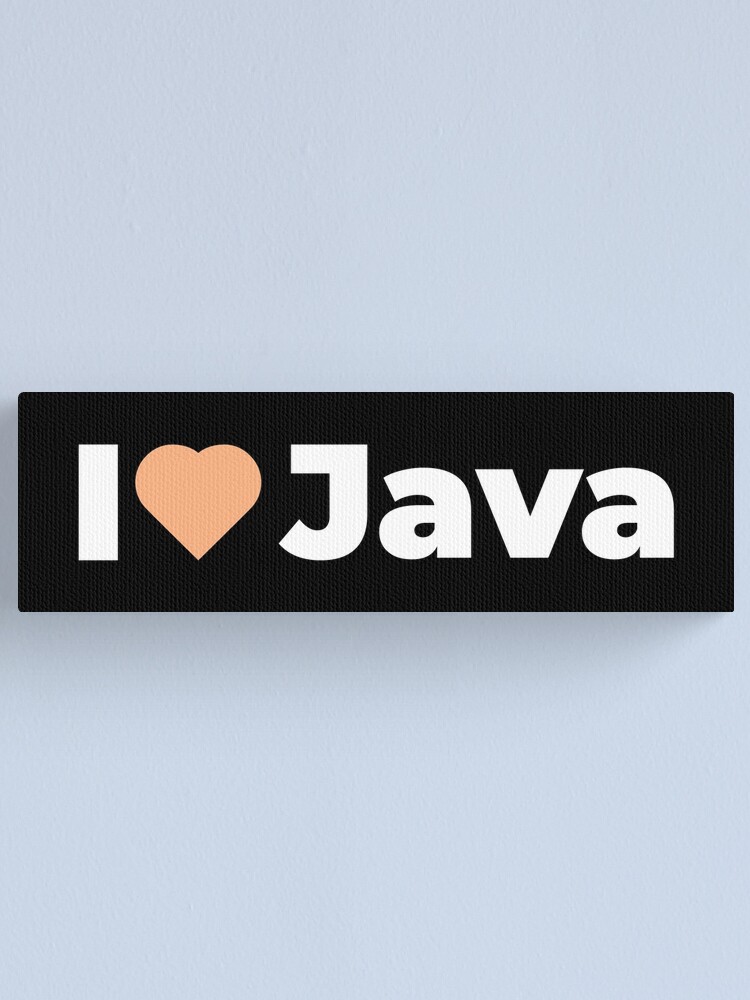 Thumbnail 1 of 3, Canvas Print, I Love / Heart Java - For Java Programmers / Coders / Developers designed and sold by ItsRainingPxls.