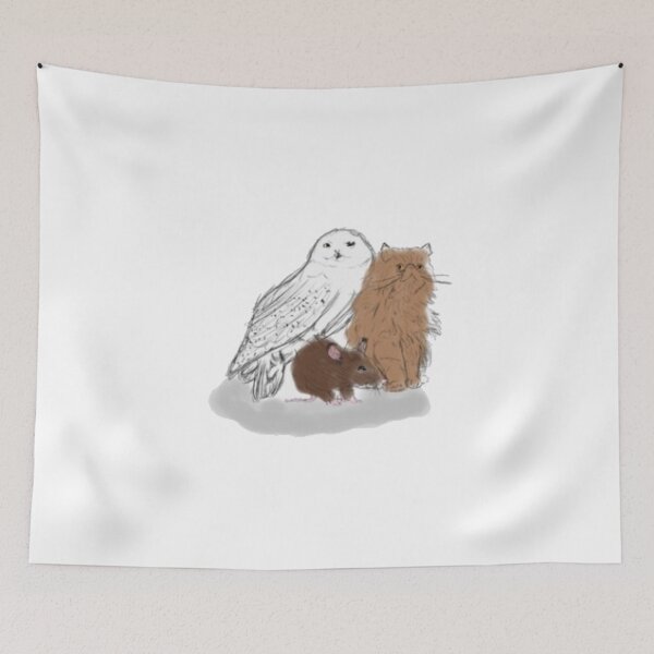 Item preview, White Owl with cat and rat designed and sold by PottersArt.