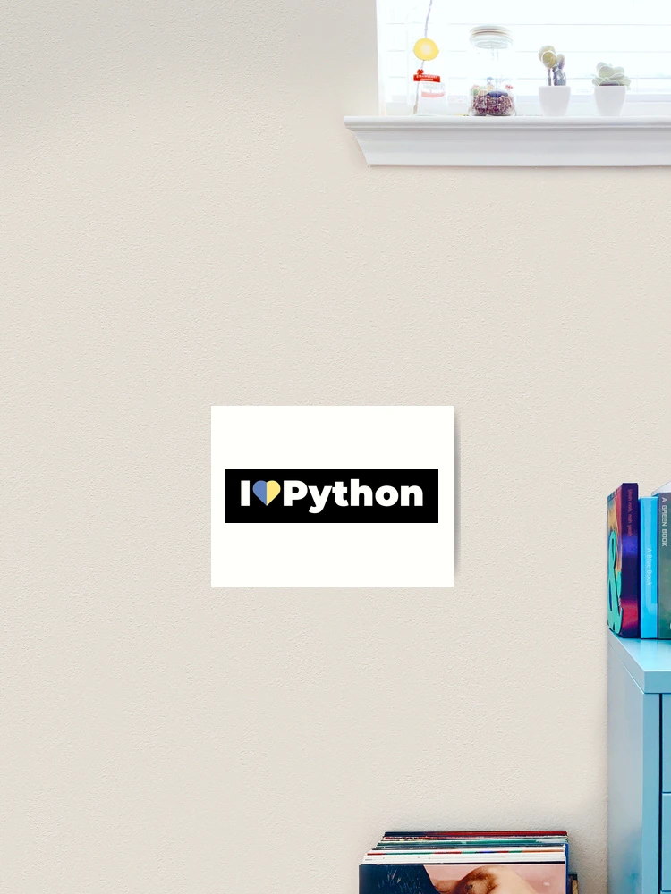 Thumbnail 2 of 3, Art Print, I Love / Heart Python - For Python Programmers / Coders / Developers designed and sold by ItsRainingPxls.