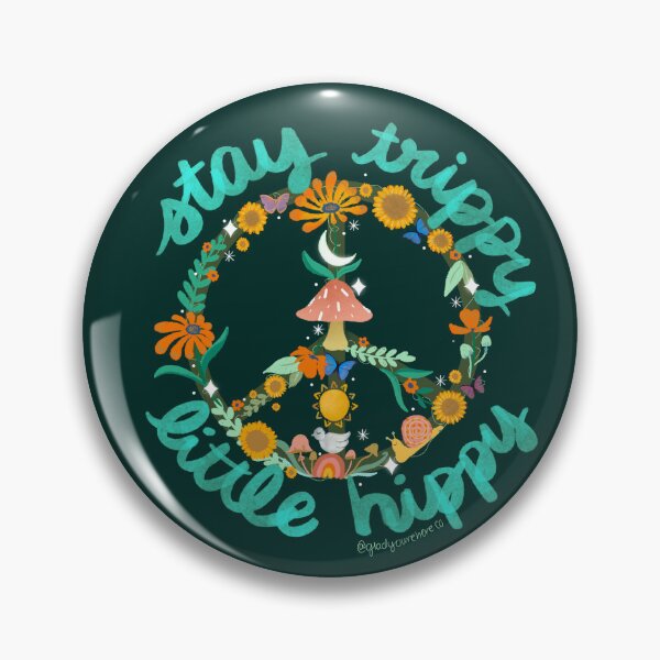 Item preview, Stay Trippy Little Hippy Mushroom Peace Sign Graphic   designed and sold by GladYoureHere.