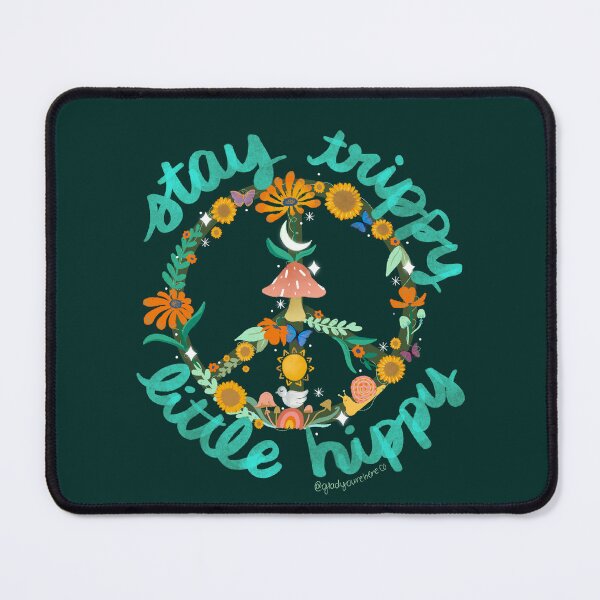 Item preview, Stay Trippy Little Hippy Mushroom Peace Sign Graphic designed and sold by GladYoureHere.