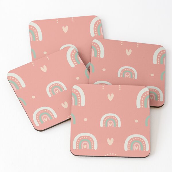 Item preview, Pastel rainbows hearts nursery room kids room decor pop cute pink designed and sold by StudioAkubi.