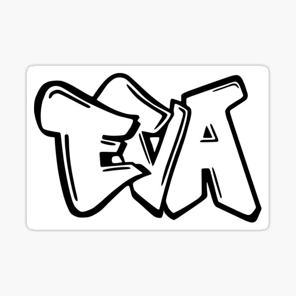 Eva Graffiti Name Design Sticker For Sale By Namethatshirt Redbubble