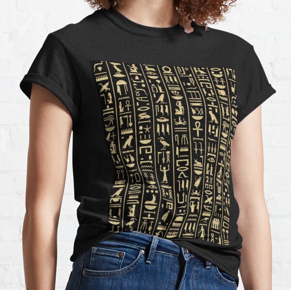 Hiéroglyphes noirs et or T-shirt classique