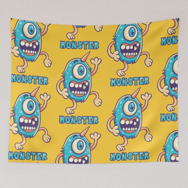 Item preview, Blue Monster One Eye Text designed and sold by Goba Bali Studio.