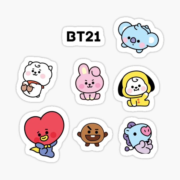 BT21 BTS STICKERS CARTOON WATERPROOF DECAL KOREAN KPOP DECORATION