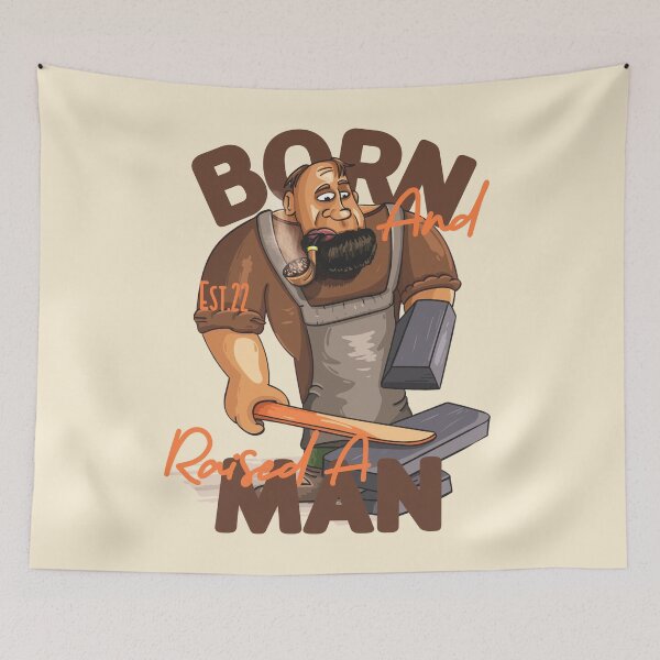 Item preview, BORN AND RAISED A MAN designed and sold by GAADesignz.