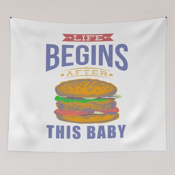 Item preview, Life begins funny burger lovers 2 designed and sold by vibeno1.