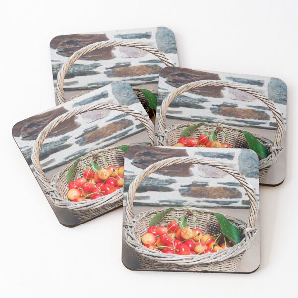 Item preview, Cherries in a Basket on a Wooden Table designed and sold by MarkUK97.