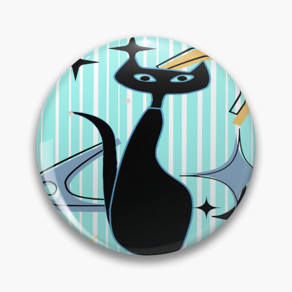 Item preview, Retro Black Cat Adorned with Starbursts and Boomerangs designed and sold by LisWilliams.