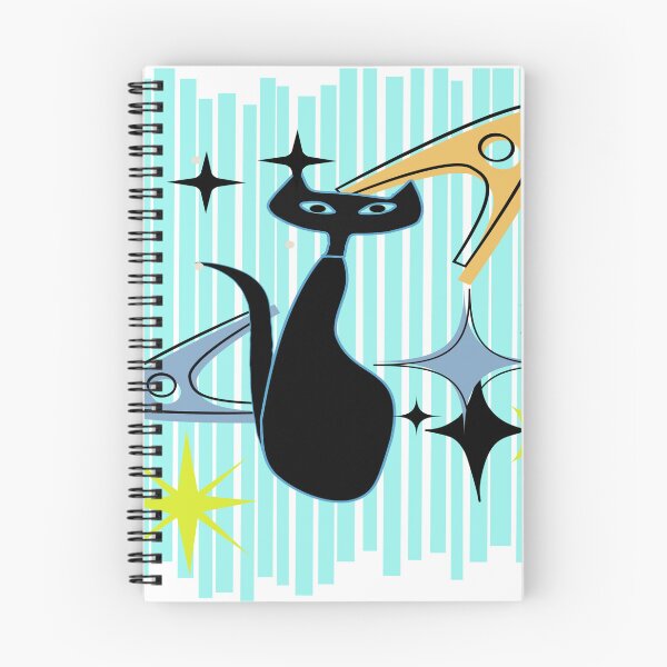 Item preview, Retro Black Cat Adorned with Starbursts and Boomerangs designed and sold by LisWilliams.