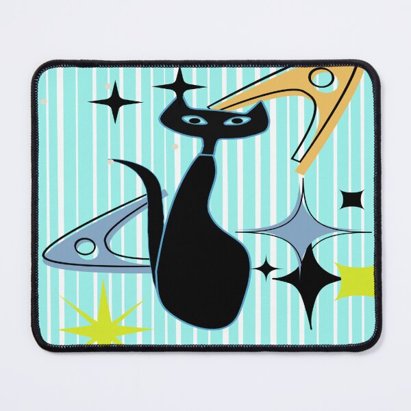 Item preview, Retro Black Cat Adorned with Starbursts and Boomerangs designed and sold by LisWilliams.