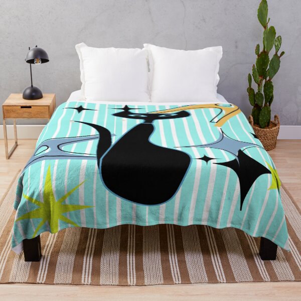 Item preview, Retro Black Cat Adorned with Starbursts and Boomerangs designed and sold by LisWilliams.