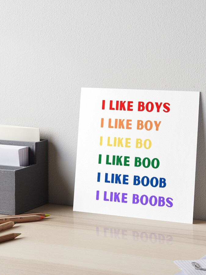 I like boys, I like boobs  Poster for Sale by vaishnaviavhad